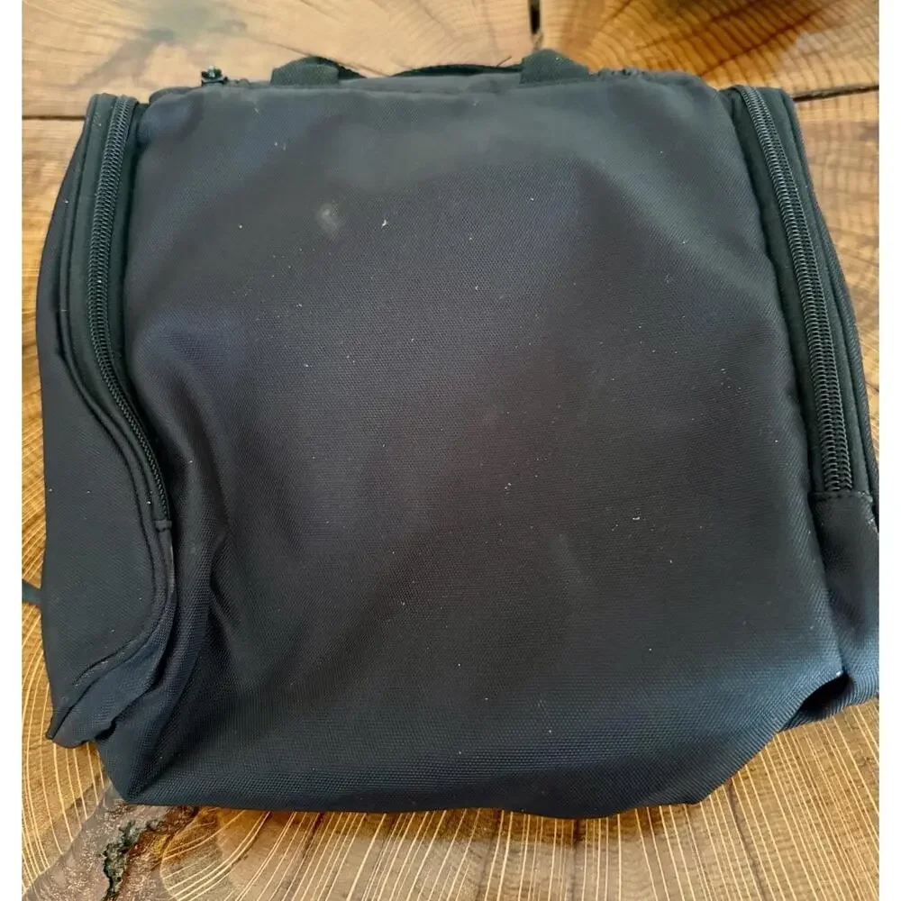 Vintage 1990s Ballistic Nylon Hanging Toiletry Bag Black Travel Organizer
